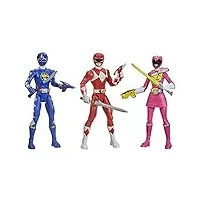 power rangers beast morphers special episode lot de 3 figurines d'action dino thunder blue ranger, mighty morphin red ranger, dino charge pink ranger