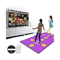 tapis danse, console jeu somatosensorielle double 3d, prise en charge des connexions tv et usb, tapis danse électroniques massage en pvc tapis danse à la maison